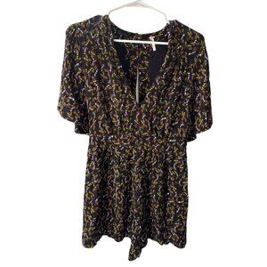 Free People Meet Virginia V-Neck Romper in Black Combo Size 4, New With Tags